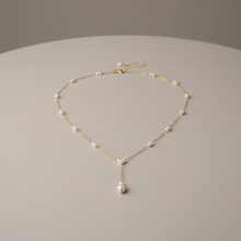 Dual Pearl Drop Y-Chain Necklace