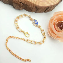 Evil Eye Paperclip Chain Bracelet