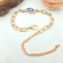 Evil Eye Paperclip Chain Bracelet