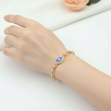 Evil Eye Paperclip Chain Bracelet