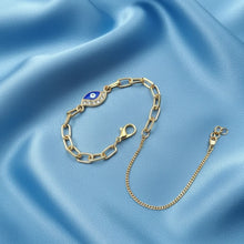 Evil Eye Paperclip Chain Bracelet