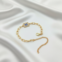 Square Evil Eye Paperclip Chain Bracelet