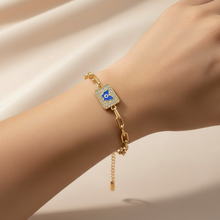 Square Evil Eye Paperclip Chain Bracelet